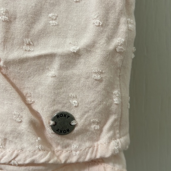 ROXY Pale Pink Ruffles Shorts Romper “Cool Your Heart” with Belt size 6 - Picture 6 of 16